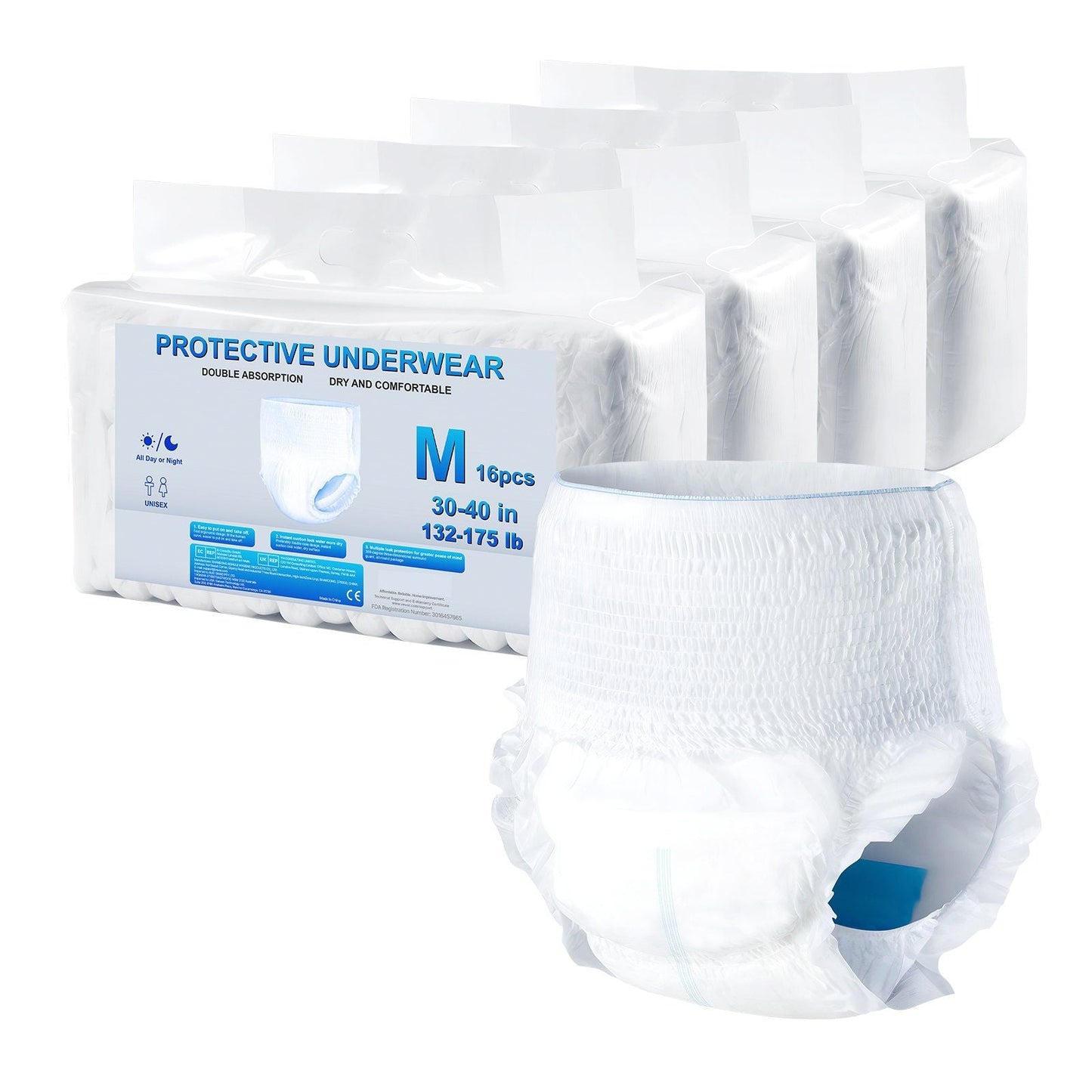 Adult Incontinence Underwear Protective Underwear for Men & Women M Size