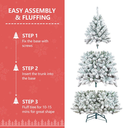 5ft Pvc Mixed Flocked Small XmasTree Pine Cone Hinged Automatic christmas Tree Artificial