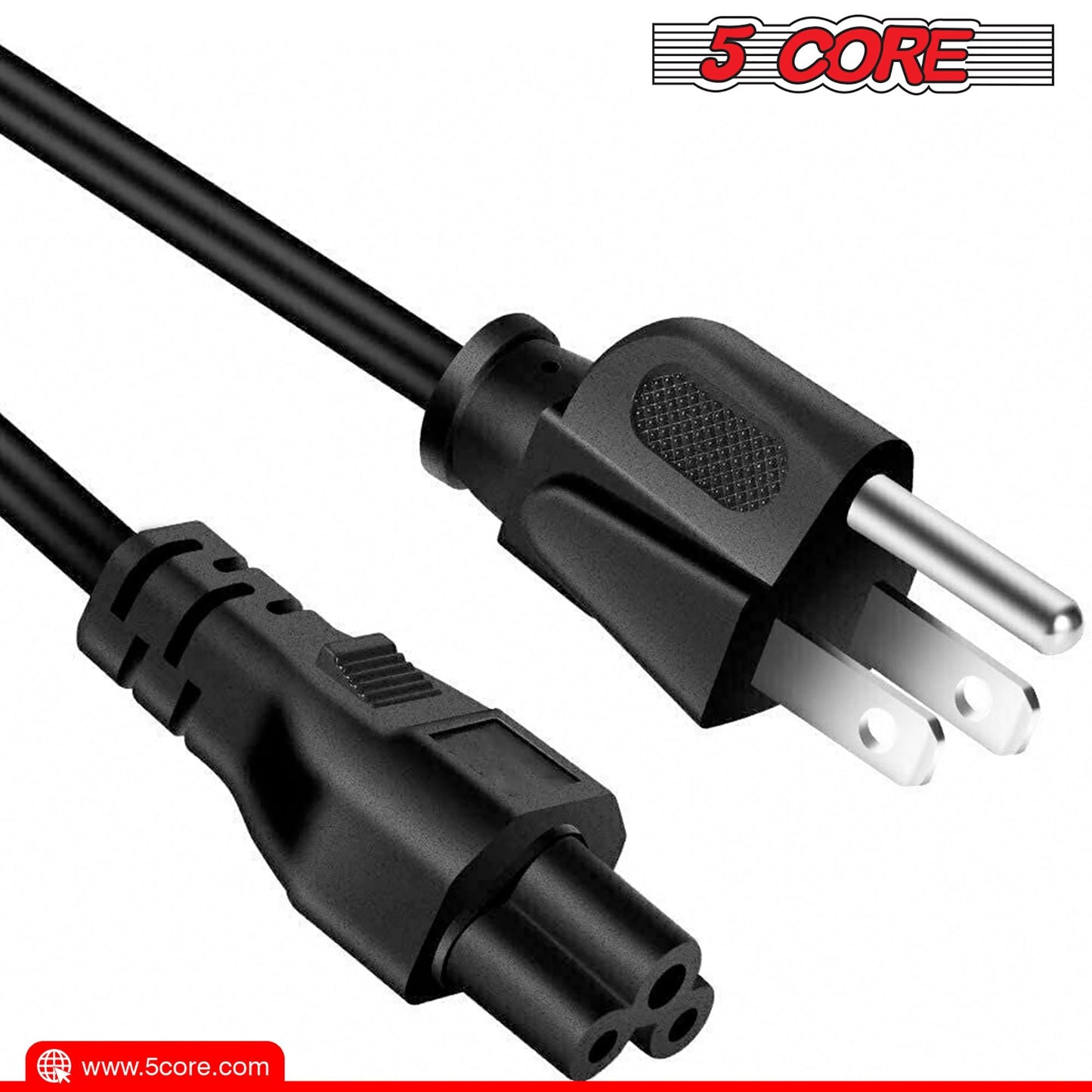 12ft 3 Prong Non-Polarized AC Wall Power Cable Cord for HP Dell Samsung Sony Asus Acer Toshiba Laptop Charger LED LCD Monitor Replacement Power Cord PL 1002