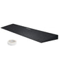 1.2" Rise Cuttable Threshold Ramp for Sweeping Robot, 35.4" Wide Natural Rubber Wheelchair Ramp, Non-Slip Solid Rubber Ramp with Double-Sided Tape for Doorways, Driveways, Bathroom, Smooth Tile