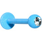16G 3/8 Clear Gem Blue Glow In The Dark Effect Plated Labret Monroe