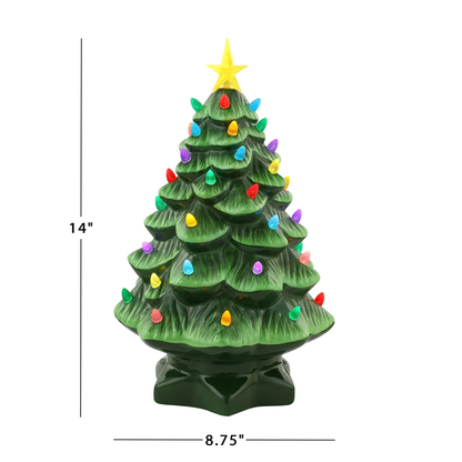 Ceramic Christmas Tree - Green - 14 inch