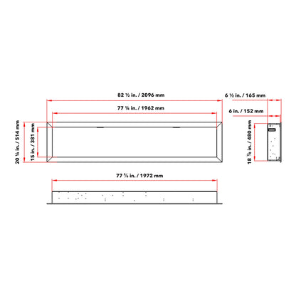 Dynasty Cascade 82-Inch Recessed Linear Electric Fireplace [DY-BTX82] (SAK30567)