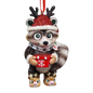 Adorable Christmas Raccoon Ornament - Approximately 4 Inches