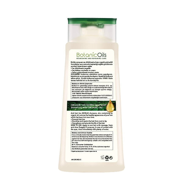 Bioblas Botanic Oils Garlic Shampoo - Nourishing, Paraben-Free, Organic Hair Care for Hair Loss - 12.18 fl oz