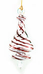 Peppermint Striped Cone Glass Ornament