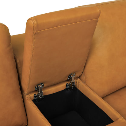 Sectional Sofa Modular Leather Match Ginger 6 Seat Reclining 131 In