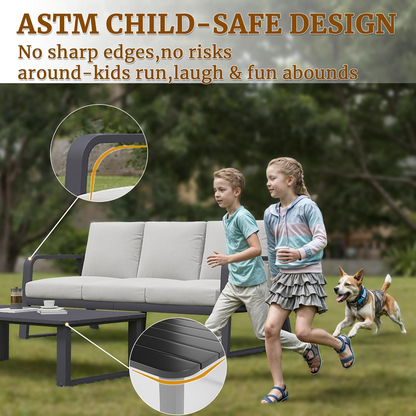 8 Piece Aluminum Patio Set Dark Gray Sofa Swivel