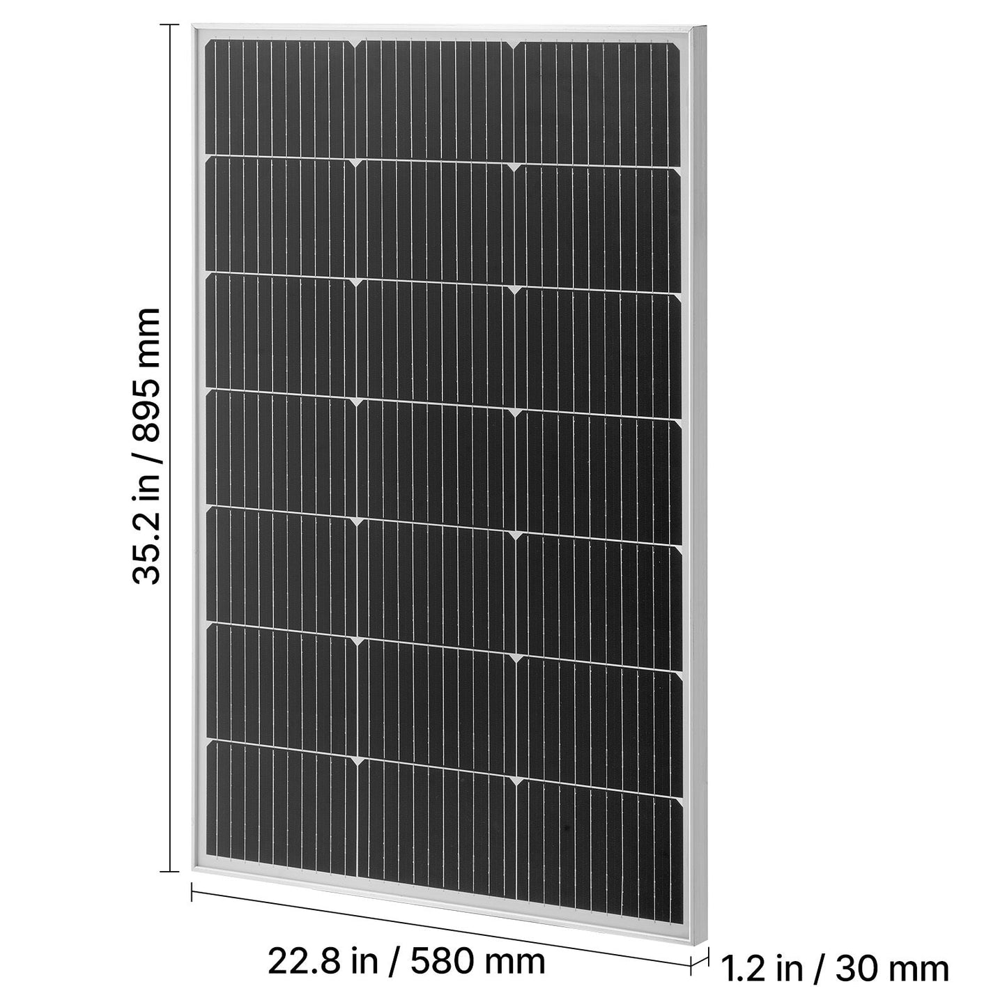100W Monocrystalline Solar Panel, 23% Efficiency, IP65 Waterproof, RV Boat