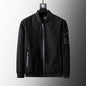 BLACK  Plus Size Loose Clothes Men's Stand-up Collar Jacket