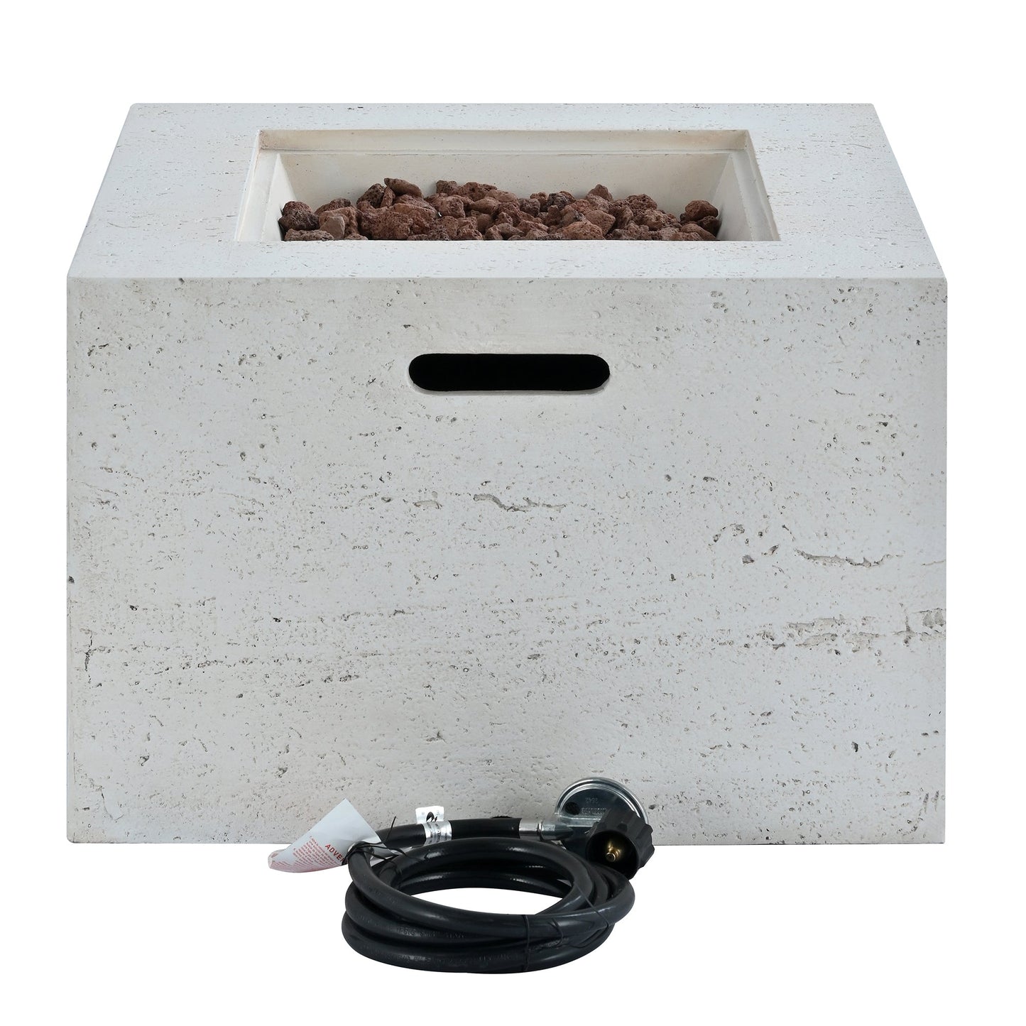 Propane Fire Pit Square MGO 40000 BTU 24" with Side Table Cover