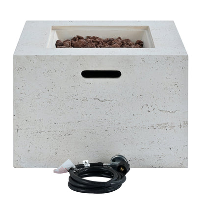 Propane Fire Pit Square MGO 40000 BTU 24" with Side Table Cover