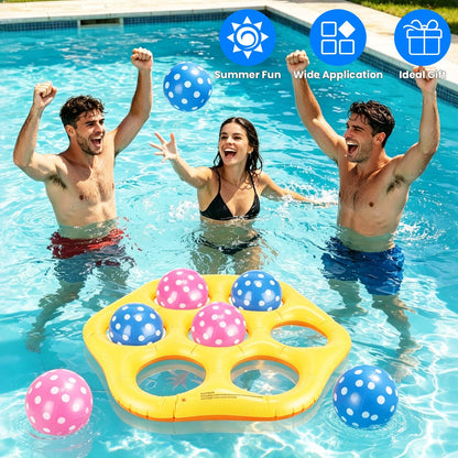 Inflatable Tic-Tac-Toe Pool Game Set with 7 Balls