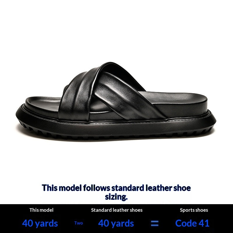 Mens Stylish Casual Cross-strap Beach Sandals With A Soft
