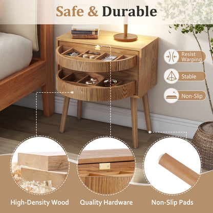 Rotating Hidden Compartment Nightstands, Mid Century Modern Concealment