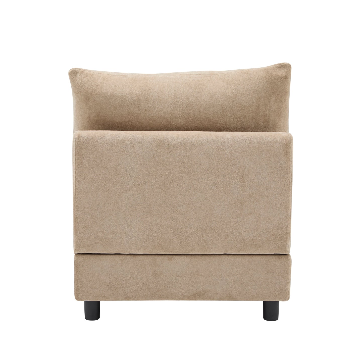 Sectional Sofa Modular Velvet Camel 5 Seat 99 In Eucalyptus Frame