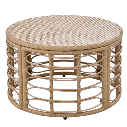 7 Pieces Outdoor Patio Furniture, All-Weather Rattan Sectional Sofa Set with
