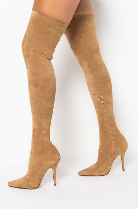 Suede Over-the-knee Stretchy Thigh-high Womens Boots