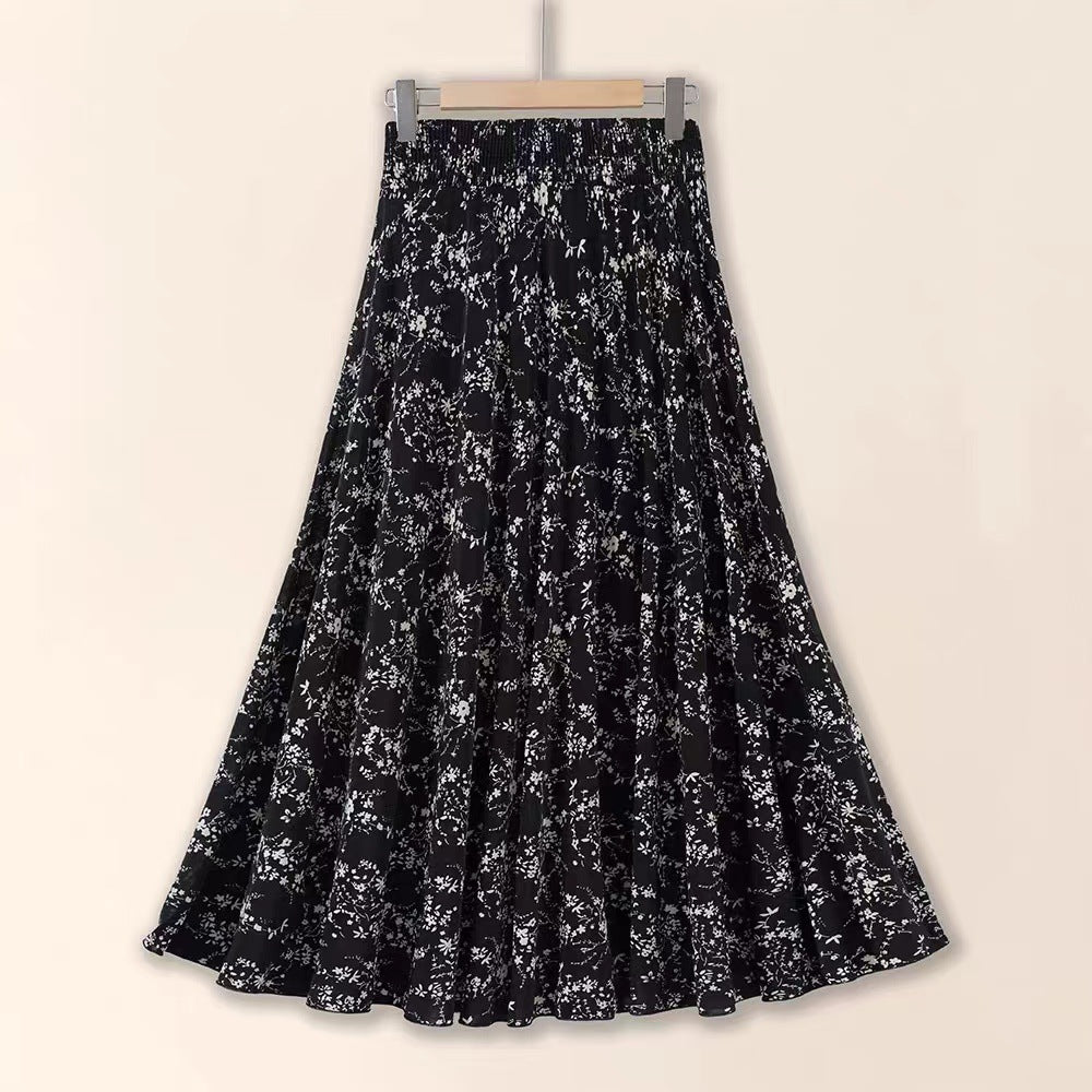 Slimming Pleated Floral Midi Dress