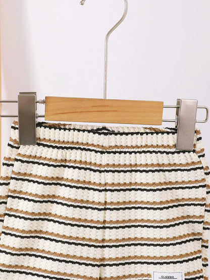 Children's Striped Short Sleeve Polo and Pants Set