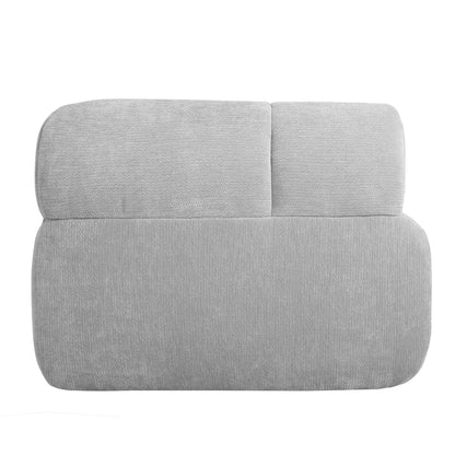 Sectional Sofa L-Shape Polyester Gray 4 Seat 122 In Chaise No Assembly