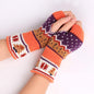 Christmas Tree Thick Wool Fingerless Knitted Gloves