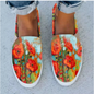 Large Size Women's Shoes Snake Skin Stitching Printed Flat Canvas Shoes Women