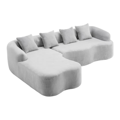 Modular L-Shape Sectional Sofa With Curved Chaise