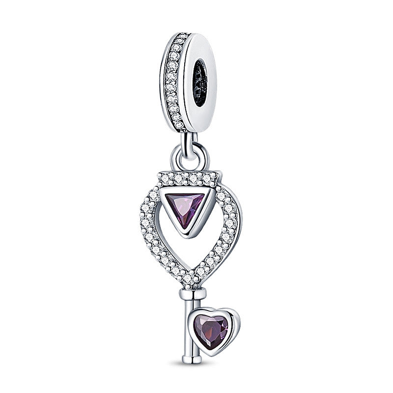 Retro Heart Lock Key Pendant Accessory