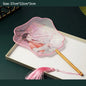 Chinese Silk Round Hand Fan with Floral Embroidery