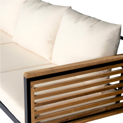 Outdoor Sofa Set 5 Piece Acacia Wood Steel Modern