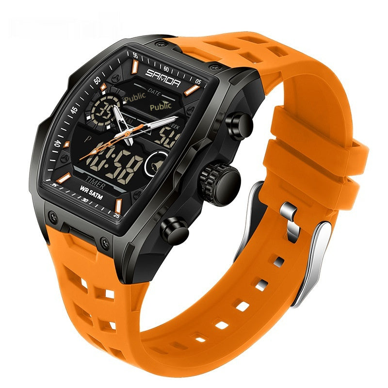 Multifunctional Cask-Shaped Luminous Sports Electronic Watch