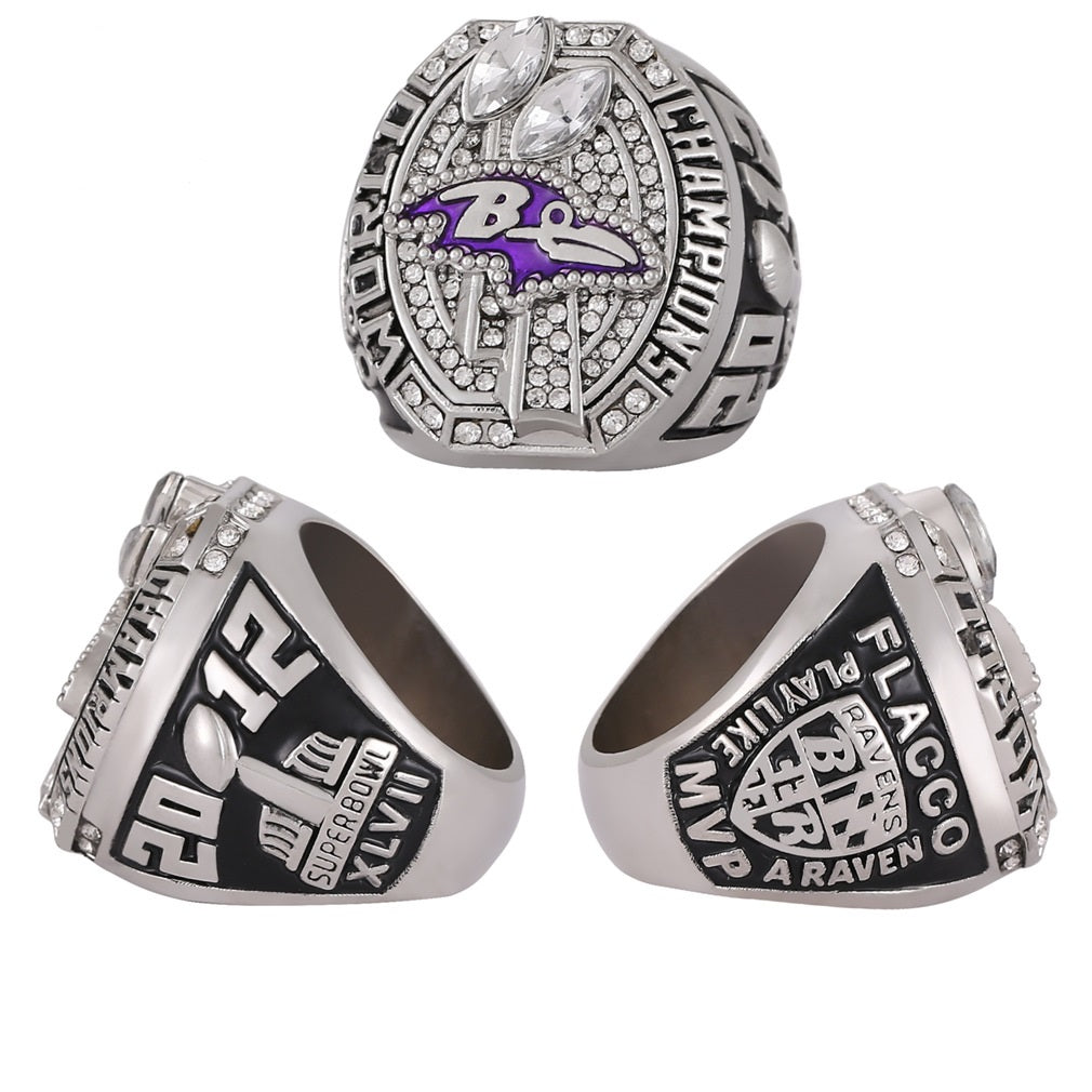 2001 & 2012 Baltimore Ravens  Super Bowl Championship Ring &Trophy Set