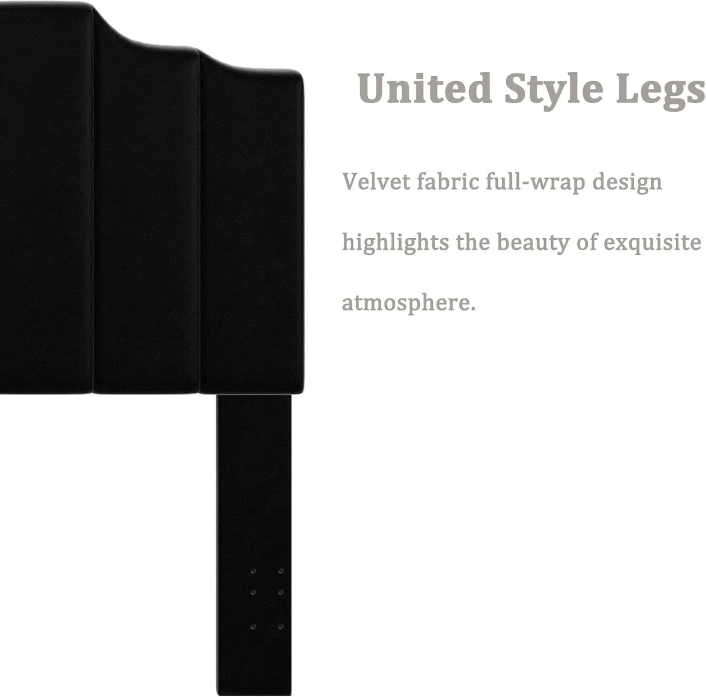 Velvet Wall Mounted Queen Size Headboard with Tufted Design