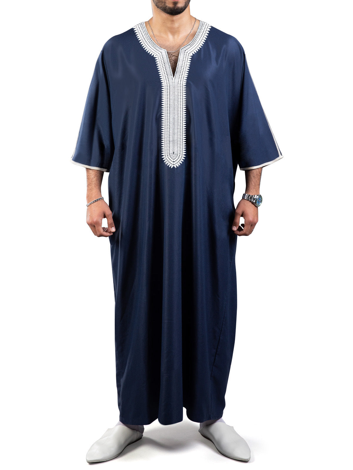 3D Digital-Print Ethnic Moroccan Mens Robe