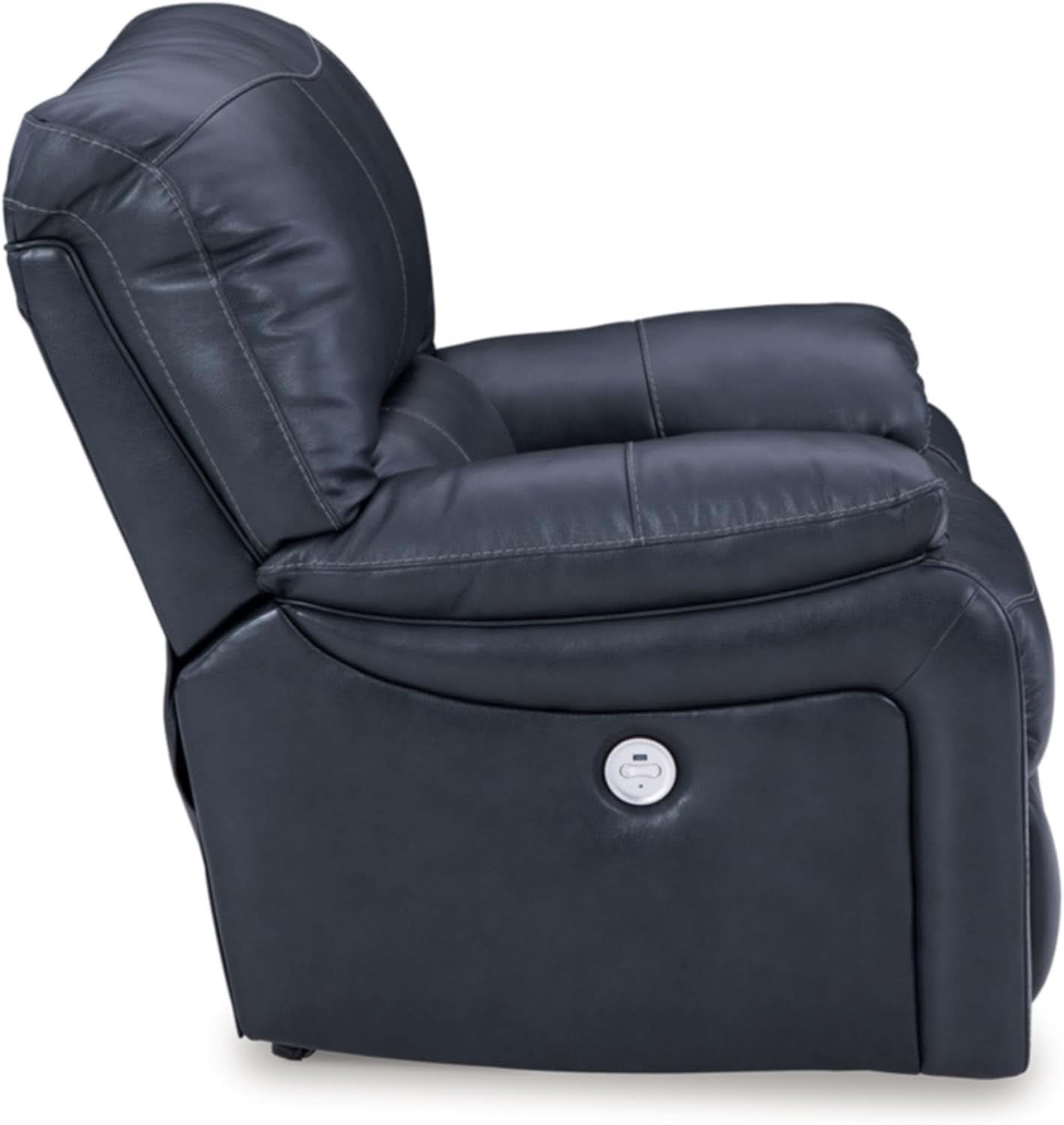 Modern Blue Leather Match Power Rocker Recliner With USB Port