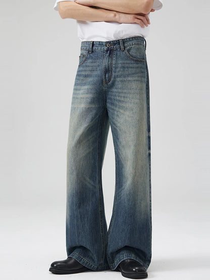 Men's Full Size Wide Leg High Waisted Jeans Plus Size