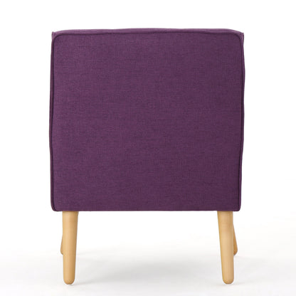 Accent Chair Mid-Century Tufted Purple Fabric 25x30x31