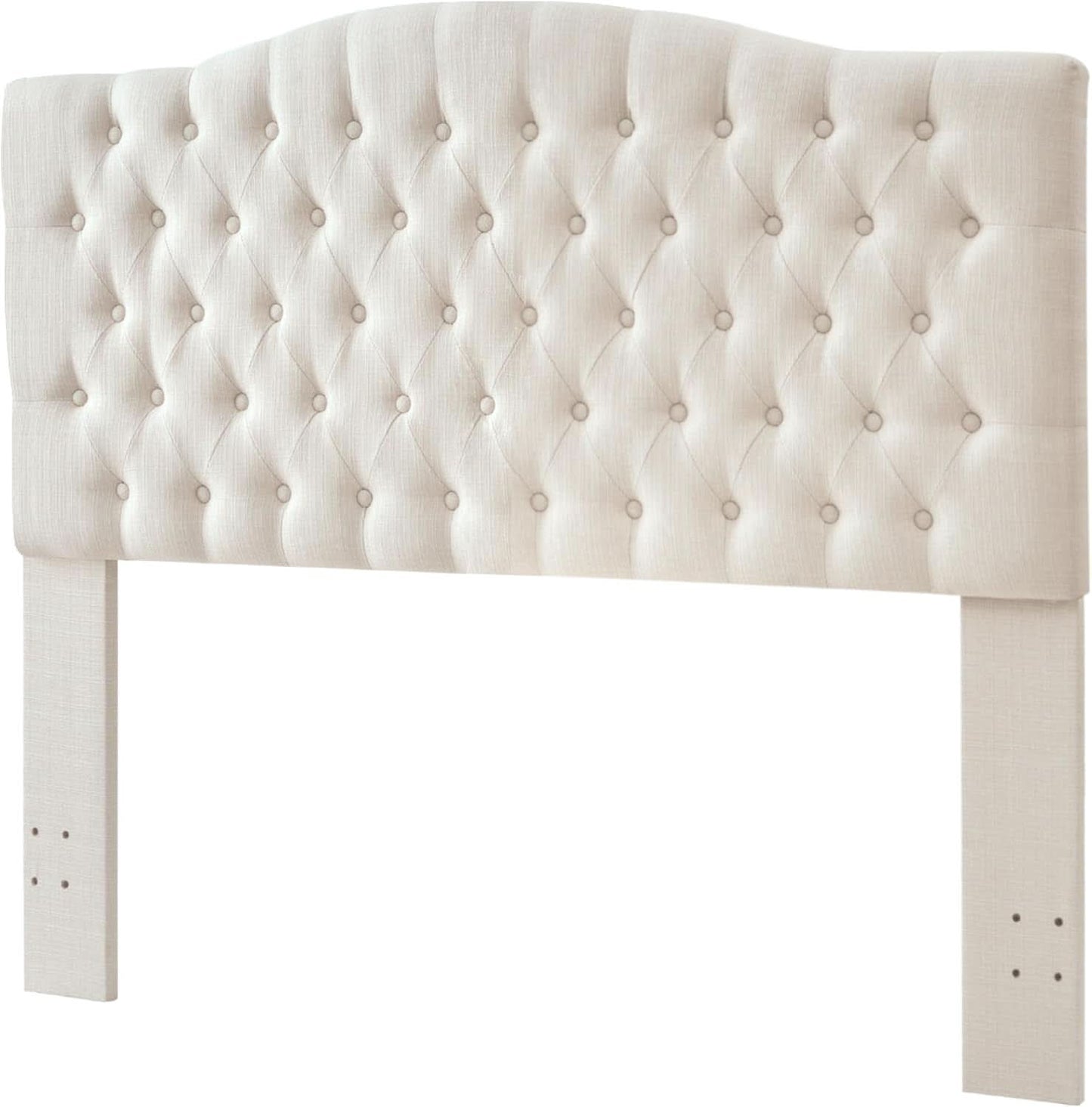 Tufted Linen Upholstered Headboard for Queen Full Beds