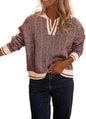 Knitted Pullover Lapel Women's Clothing