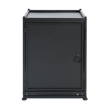 Outdoor Metal Tank Holder Side Table, Matte Black
