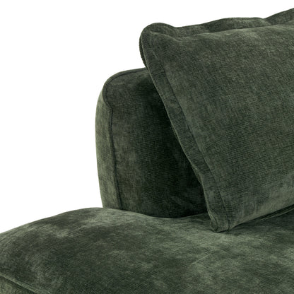 Sectional Sofa L-Shape Deep Seat Polyester Green 4 Seat 121 In
