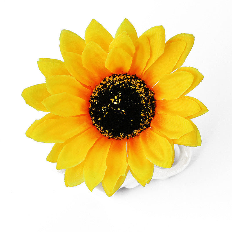 Fashion SUNFLOWER Barrettes Girls Seaside Vacation Photo Hair Accessories