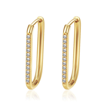 Womens Simple Stainless Steel Hoop Earrings