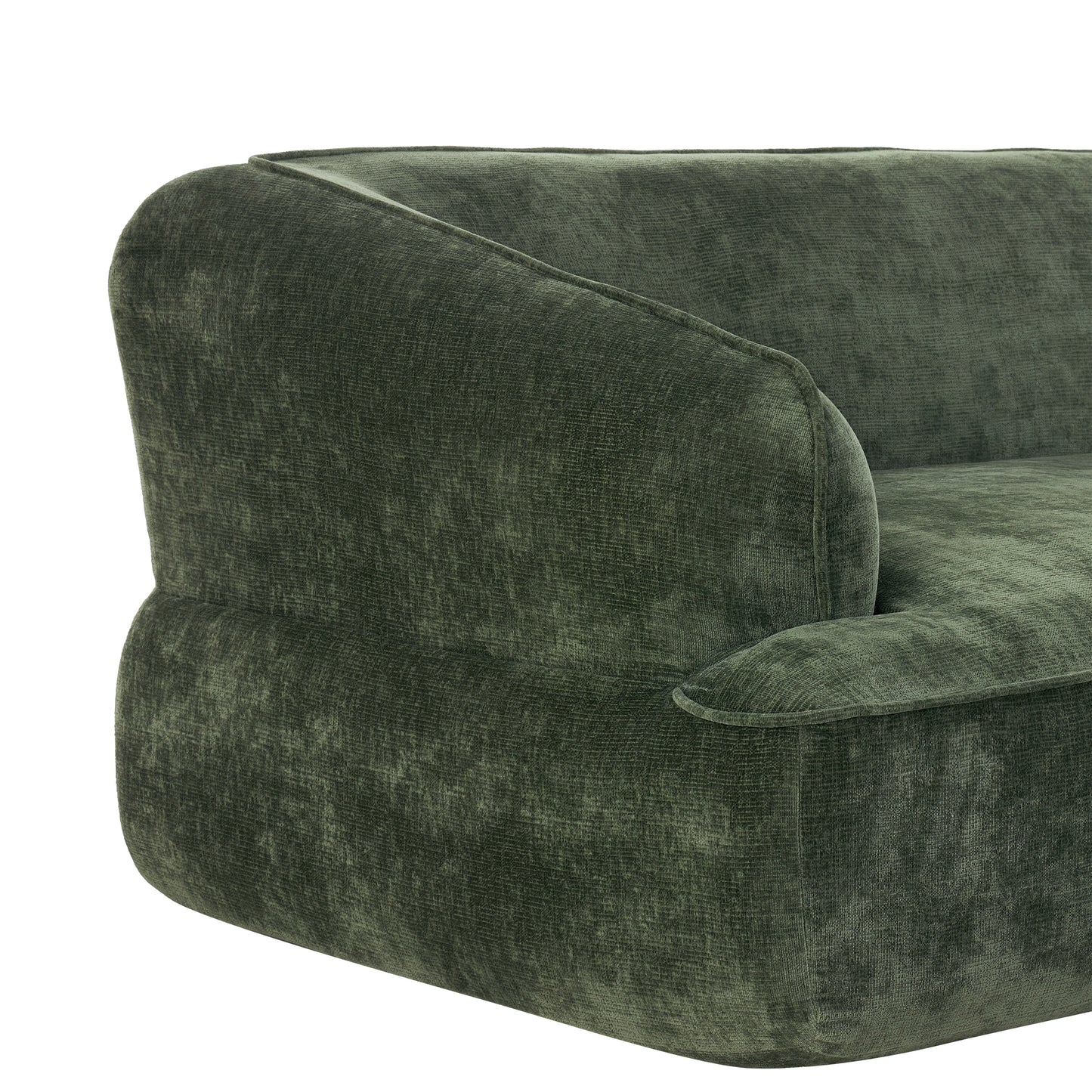 Sectional Sofa L-Shape Deep Seat Polyester Green 4 Seat 121 In