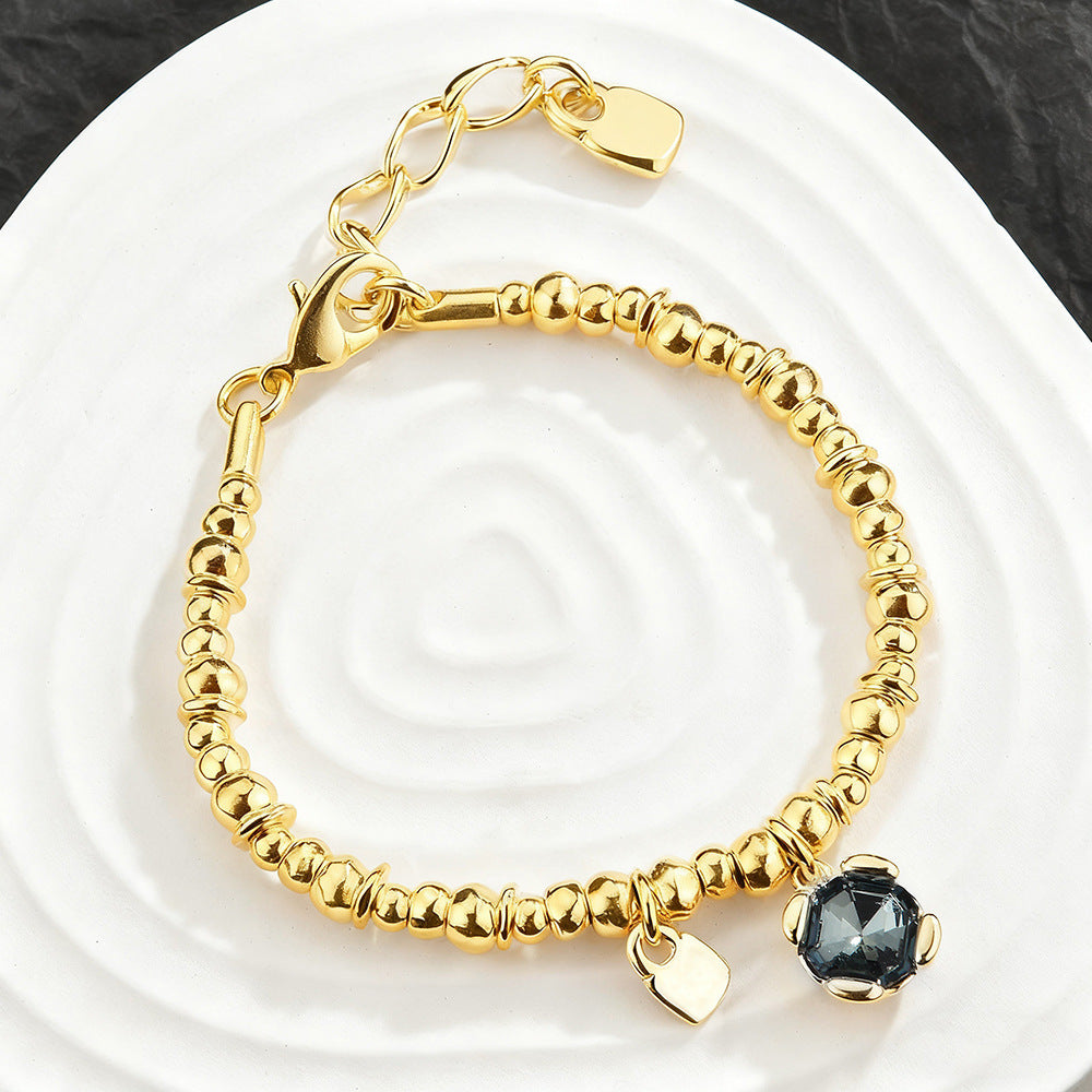 3Pcs Stackable Twisted Silver Bead Bracelet Set For Women, Zircon Horseshoe Charm Open Cuff Bangles, Minimal Cold Style Daily Fashion Jewelry