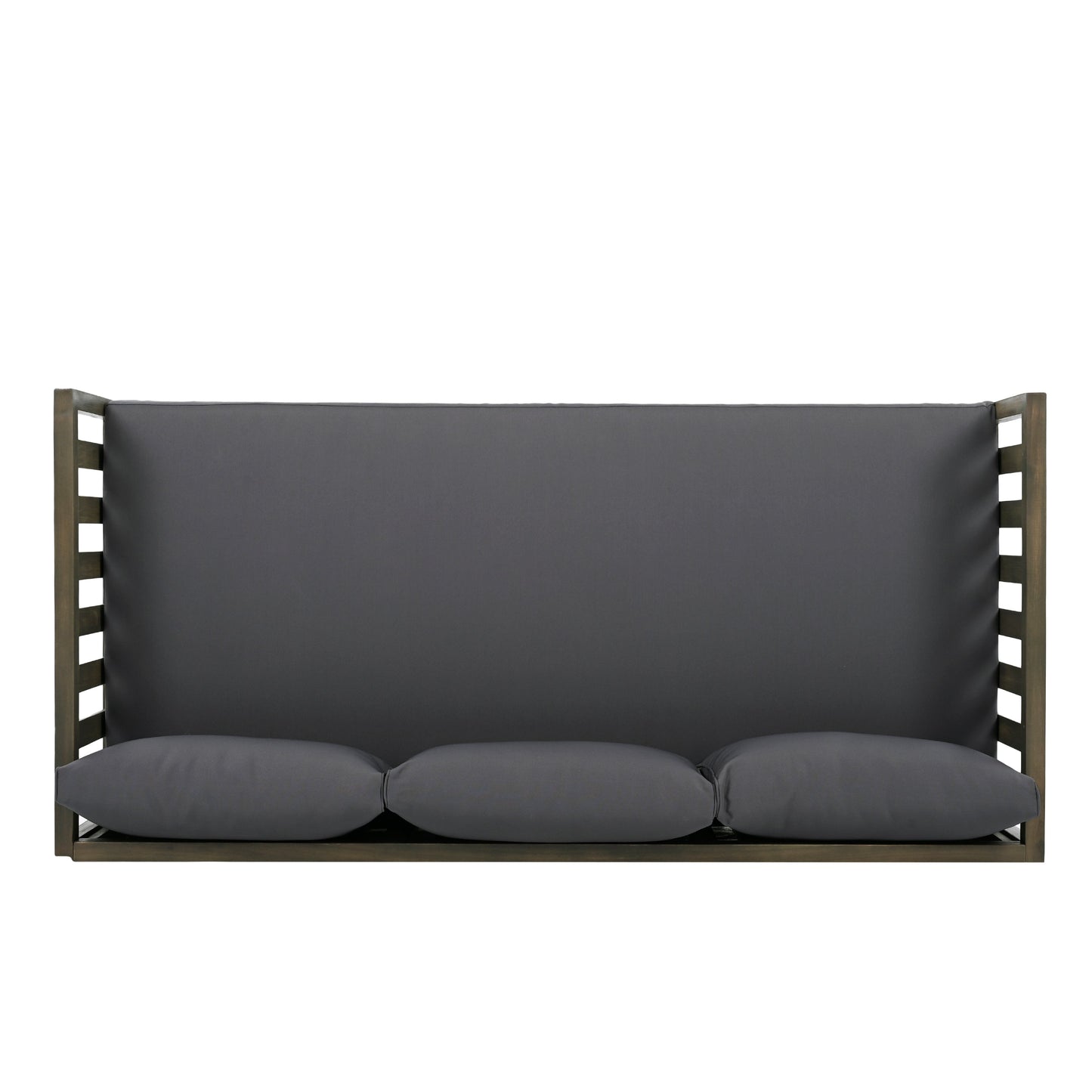 Outdoor Daybed Set Acacia Wood Gray 3 Seater Chaise