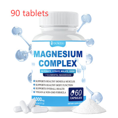 Magnesium Complex Supplement With Glycinate Citrate, Malate Oxide, Supports Bone, Muscle Digestive Health, Vegan Non-GMO, 60 Capsules