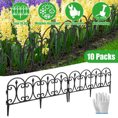 Garden Edging Border Panels 10-Pack with Rotatable Connectors