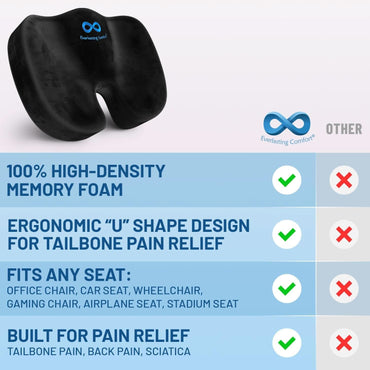Memory Foam Office Chair Seat Cushion For Tailbone Pain